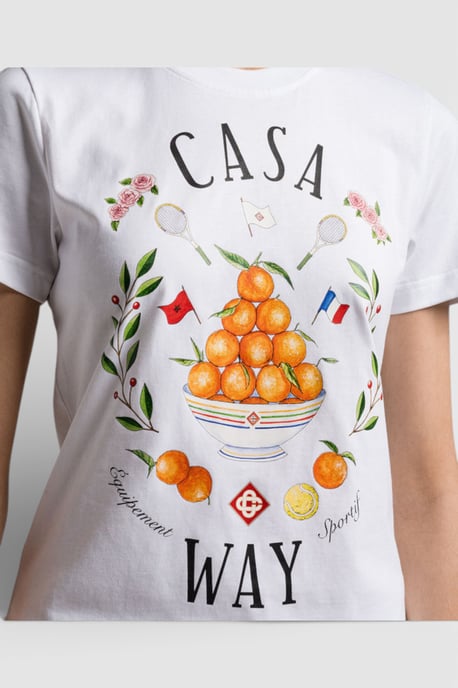 Casablanca Casa Way Camiseta Ajustada Impresa para Mujer Blanca - Image 4