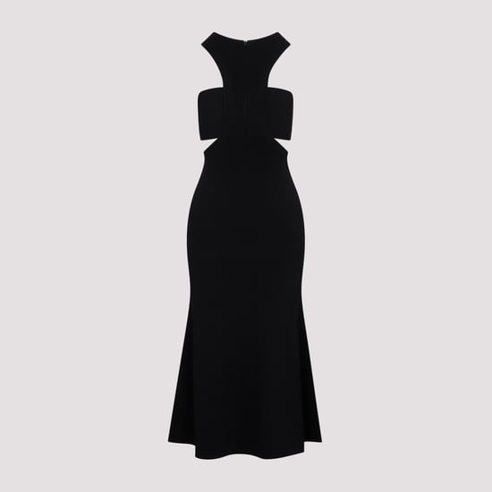 Vestido de Mezcla de Viscosa Negra - Image 2