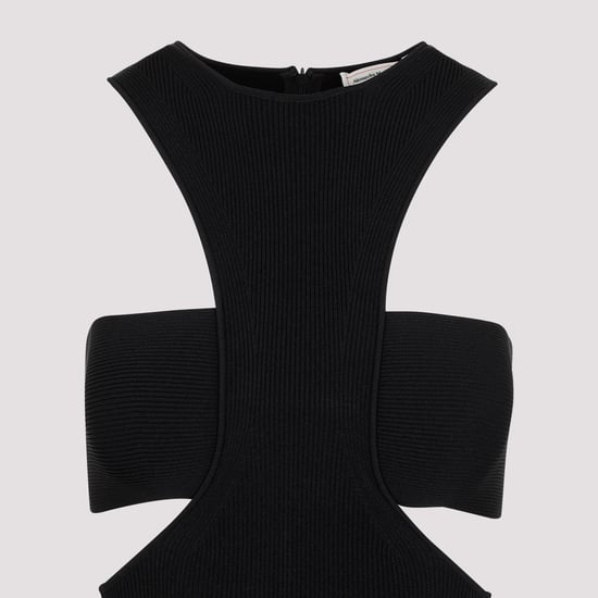 Vestido de Mezcla de Viscosa Negra - Image 3