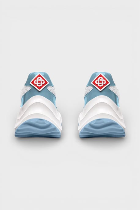 Zapatilla de Mujer Casablanca Atlantis - Blanca con Acabados en Azul Claro - Image 6
