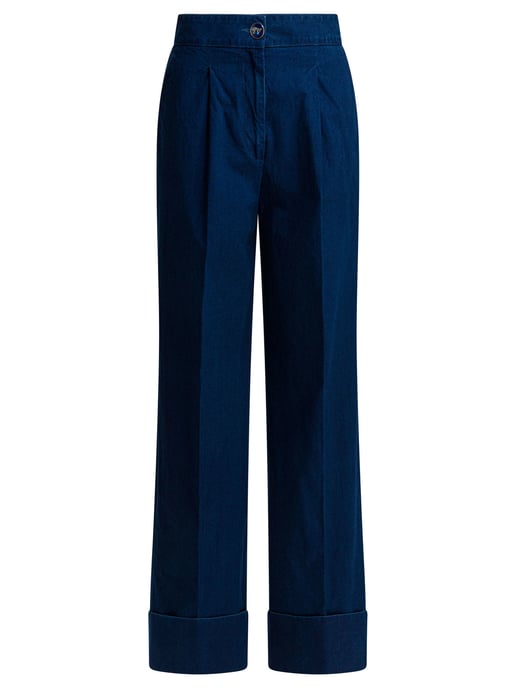 Jeans de pierna ancha con pliegues - Image 1