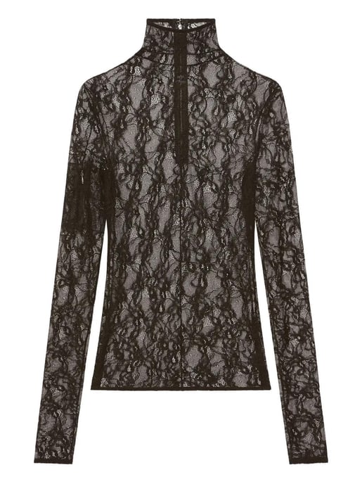 Top de Encaje Elástico Negro - Image 4