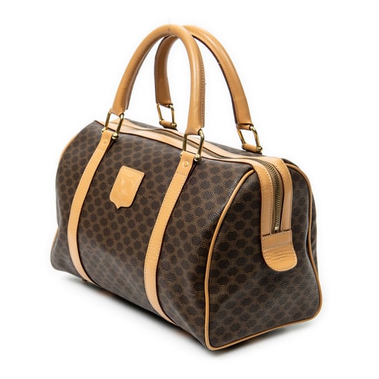 Celine Vintage Small Boston  en Brown/Tan Lienzo recubierto - Image 2