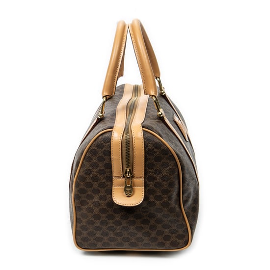 Celine Vintage Small Boston  en Brown/Tan Lienzo recubierto - Image 4