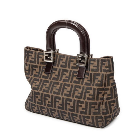 Fendi Small Shopper Tote en Brown Lienzo - Image 2