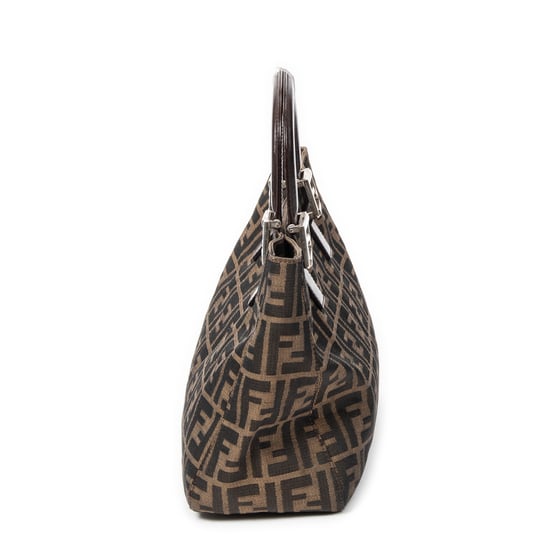 Fendi Small Shopper Tote en Brown Lienzo - Image 4