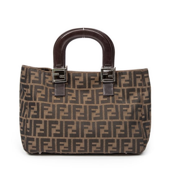 Fendi Small Shopper Tote en Brown Lienzo - Image 5