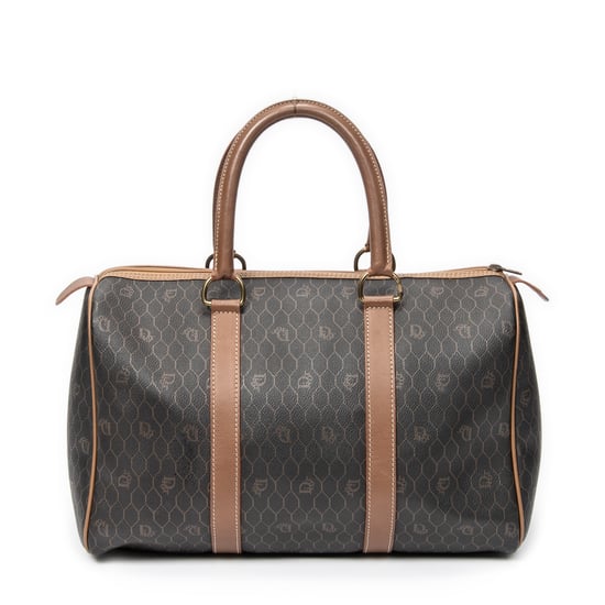 Dior Small Boston en Marrón/Gris Lienzo recubierto - Image 5
