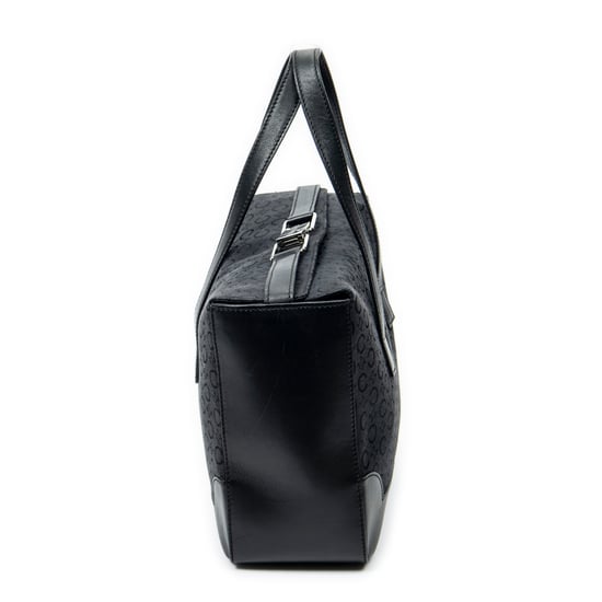 Celine Vintage Fold-Top Tote en Black Lienzo - Image 3