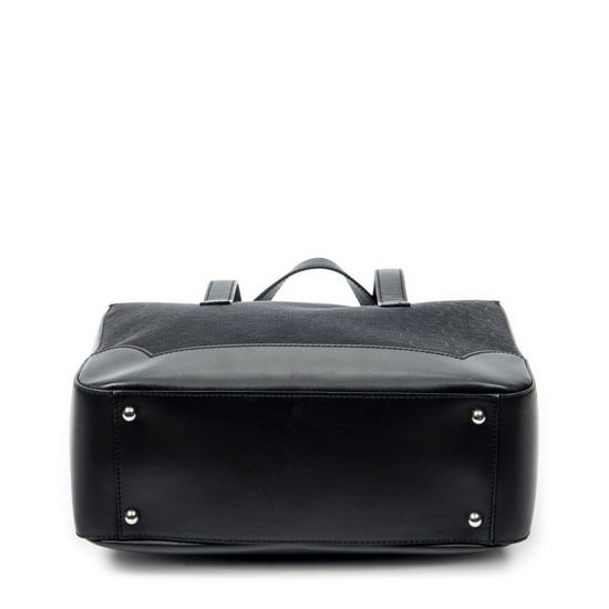 Celine Vintage Fold-Top Tote en Black Lienzo - Image 6