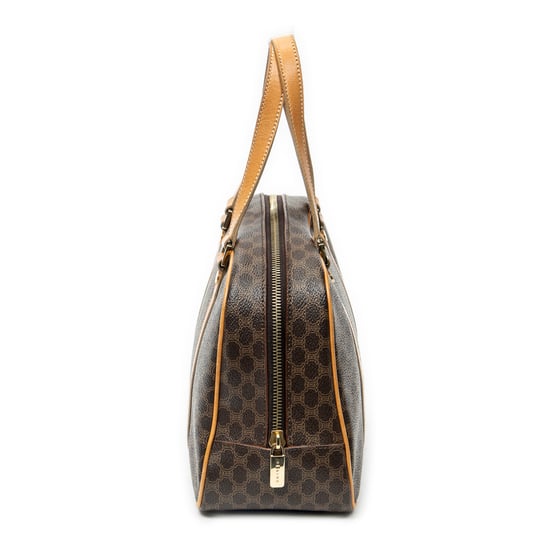 Celine Small Dome Top Handle en Beige/Marrón Lienzo recubierto - Image 4