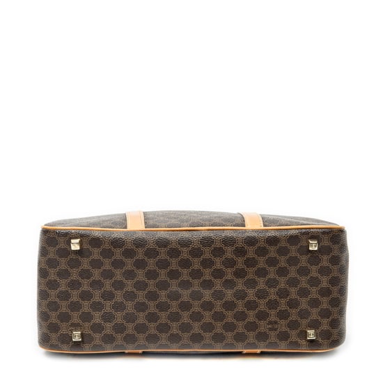Celine Small Dome Top Handle en Beige/Marrón Lienzo recubierto - Image 6