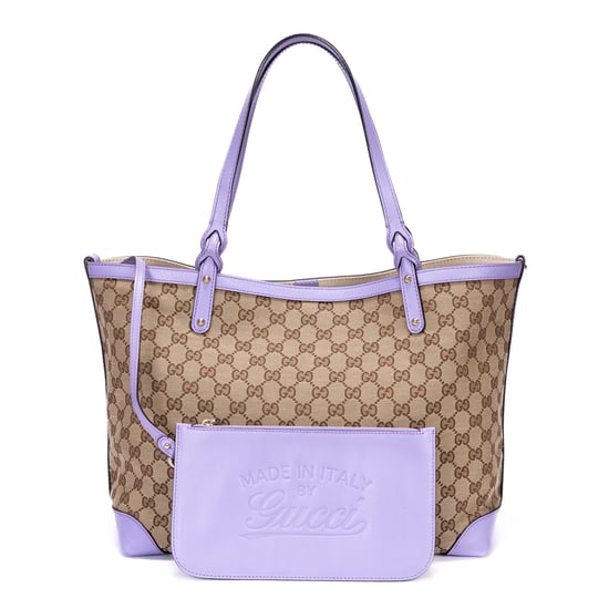 Gucci Jacquard 2-Way Shopper en Lila/Beige Cuero de ternero - Image 1