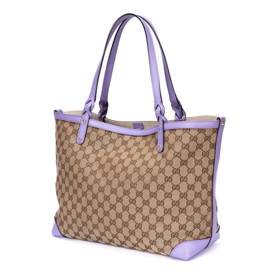 Gucci Jacquard 2-Way Shopper  en Lila/Beige Cuero de ternero - Image 2