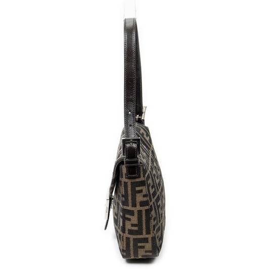 Fendi Square Flap en Beige/Marrón oscuro Lienzo - Image 3