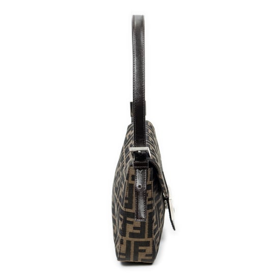 Fendi Square Flap en Beige/Marrón oscuro Lienzo - Image 4