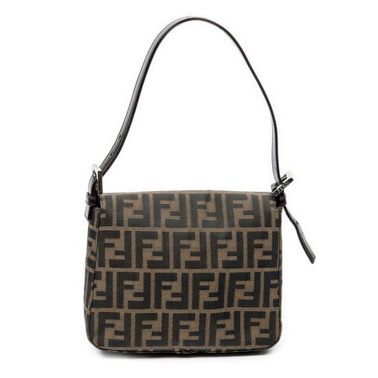 Fendi Square Flap en Beige/Marrón oscuro Lienzo - Image 5