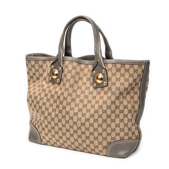 Gucci Medium Sunset Tote en Beige/Rojo Lienzo - Image 2