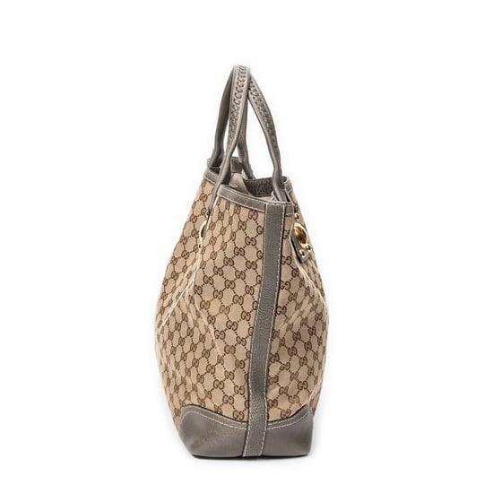 Gucci Medium Sunset Tote en Beige/Rojo Lienzo - Image 3