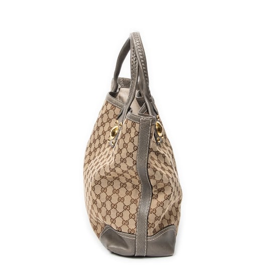 Gucci Medium Sunset Tote en Beige/Rojo Lienzo - Image 4