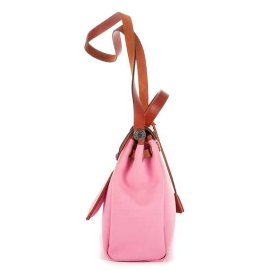 Hermès Herbag Zip 31  en Marrón/Rosa Lienzo - Image 5