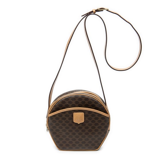 Celine Vintage Dome Crossbody en Marrón/Beige Lienzo recubierto - Image 1
