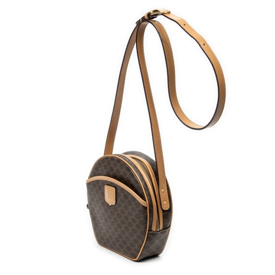 Celine Vintage Dome Crossbody en Marrón/Beige Lienzo recubierto - Image 2