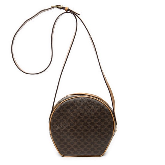 Celine Vintage Dome Crossbody en Marrón/Beige Lienzo recubierto - Image 5