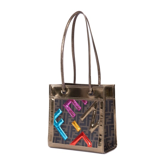 Fendi Zucca Metallic Tote Small en Oro de tabaco/Beige Lienzo - Image 2