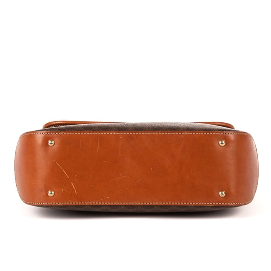 Celine Vintage Top Handle Flap en Brown Lienzo recubierto - Image 6