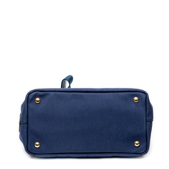 Prada Small Canapa Tote en Blue Lienzo - Image 6