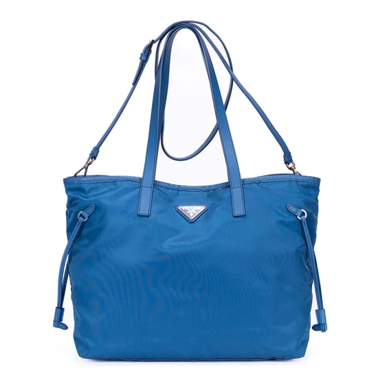 Prada Tessuto Nylon Tote en Blue Cuero de ternero - Image 1