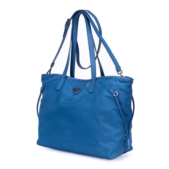 Prada Tessuto Nylon Tote en Blue Cuero de ternero - Image 2