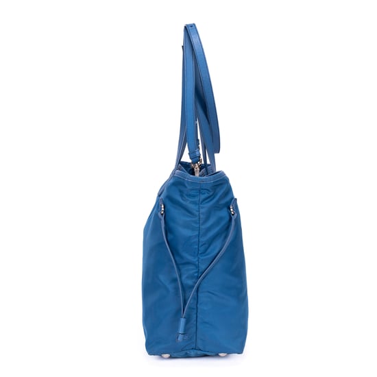 Prada Tessuto Nylon Tote en Blue Cuero de ternero - Image 3