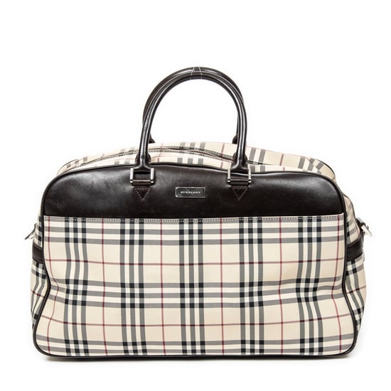 Burberry Travel Boston en Beige/Marrón oscuro Lienzo - Image 1