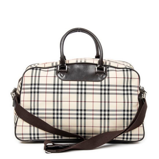Burberry Travel Boston en Beige/Marrón oscuro Lienzo - Image 5