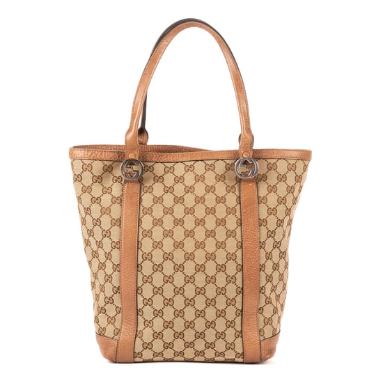 Gucci Miss GG Vertical Tote en Beige/Marrón Lienzo - Image 1