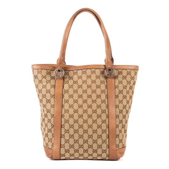 Gucci Miss GG Vertical Tote en Beige/Marrón Lienzo - Image 4