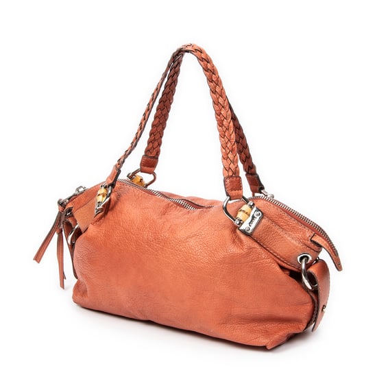 Gucci Large Bamboo Bar Boston en Naranja Cuero de ternero - Image 2