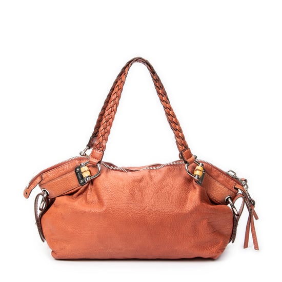 Gucci Large Bamboo Bar Boston en Naranja Cuero de ternero - Image 5
