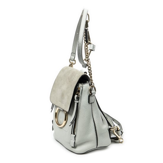 Chloé Small Faye Backpack en Azul claro Cuero de ternero - Image 2