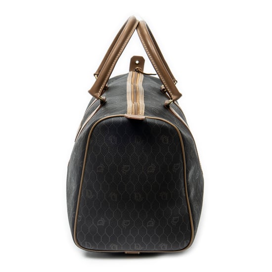 Dior Vintage Small Travel Boston en Gris oscuro/Marrón Lienzo recubierto - Image 3