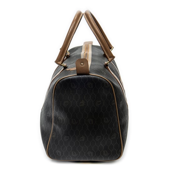 Dior Vintage Small Travel Boston en Gris oscuro/Marrón Lienzo recubierto - Image 4