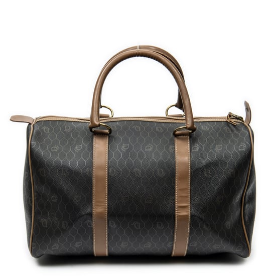 Dior Vintage Small Travel Boston en Gris oscuro/Marrón Lienzo recubierto - Image 5