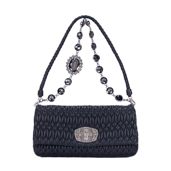Miu Miu Crystal Cloqué Clutch en Black Cuero de ternero - Image 1