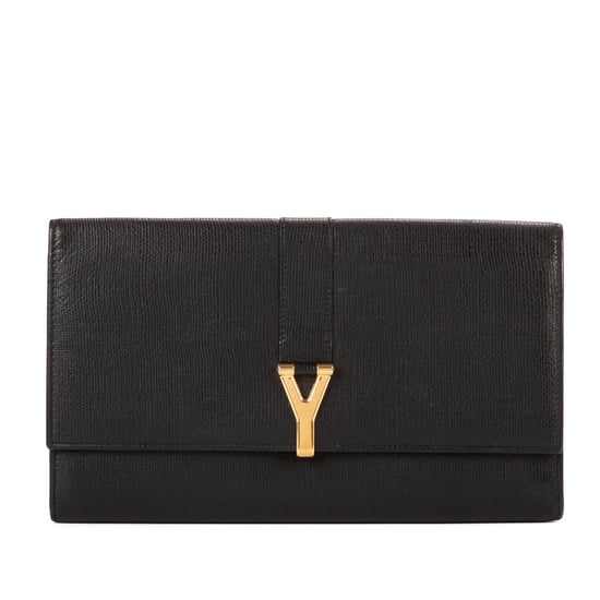 Yves Saint Laurent Classic Y Line Clutch en Black Cuero de ternero - Image 1