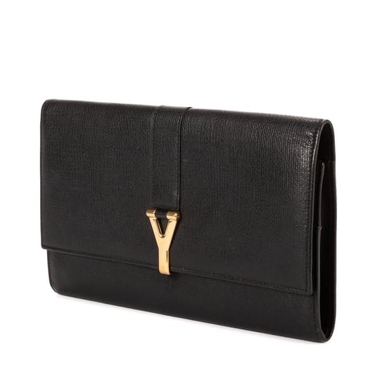 Yves Saint Laurent Classic Y Line Clutch en Black Cuero de ternero - Image 2