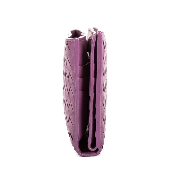 Bottega Veneta Intrecciato Wallet  en Púrpura Cuero de ternero - Image 5