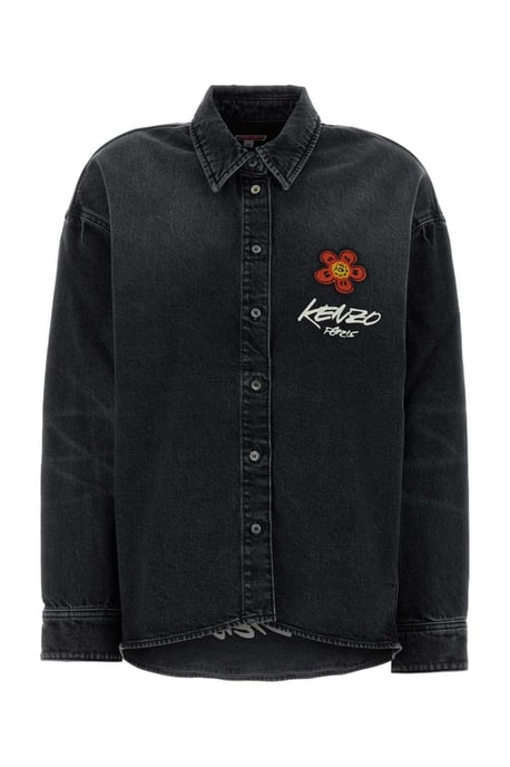 Camisa de mezclilla negra elástica - Image 1