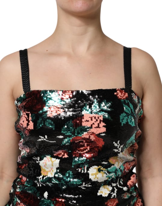 Vestido Mini de Lentejuelas con Estampado Floral - Image 5